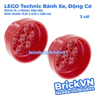 [2 Cái] LEGO Technic Bánh Xe / Động Cơ 31mm D. x 15mm Màu Đỏ ID 6132385 60208