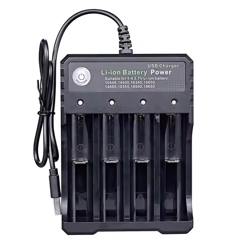 18650 Battery Charger 2 3 4 Slots USB Independent Charging for 16650 18500 Charging 3.7V Rechargeabl