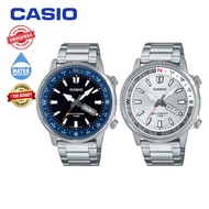 Casio Men's Analog Watch MTD-130D Silver Stainless Steel Strap Compass Watch