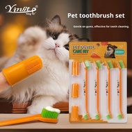 Pet Toothbrush Set Pet Finger Toothbrush Double Toothbrush Dog Oral Cleaning Cat Dog Toothbrush