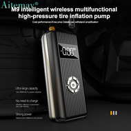 Aitemay Car Electric Pump Tire Pump Portable Car Pump Rechargeable Wireless Digital Display Car Pump