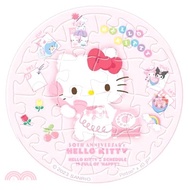 49.Hello Kitty【50周年】愛的熱線拼圖磁鐵16片(圓)