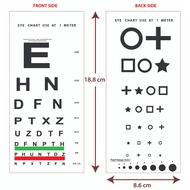 Double sided Pocket Snellen Eye Chart Visual Acuity Eye Vision Test Chart with Laminating