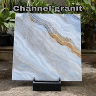 Granit Lantai 80×80 Aquatic Blue tekstur glosy merk savona gres