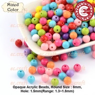 1 PACK MANIK MANIK BULAT 8MM WARNA WARNI