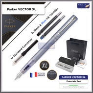 KSG set (GIFT set) - Single Pen SET - Parker Vector XL Fountain Pen - Silver Blue