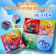 3D magnetic puzzle assembly toy with 16 pieces and 6 sides with 6 different shapes and many themes f
