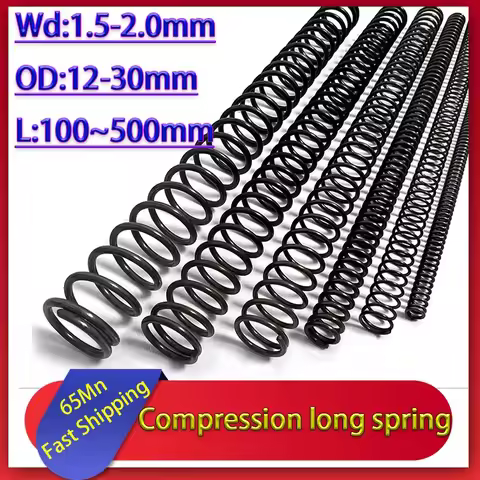 65Mn Wire diameter 1.5mm /2.0mm Long Spring Compression Spring Length 100mm 150mm 200mm 250mm 300mm 