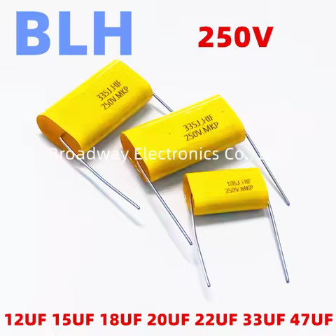5PCS MKP Axial Audio Electrodeless Capacitor 250V 12UF 15UF 18UF 20UF 22UF 33UF 47UF