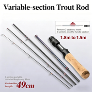 Mavllos trauel 5 section Bass Fishing rod Lure 1-8g Line 4-15lb Fast Action Solid Tip Carbon Light B
