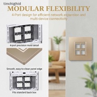 tinchighid Keystone Ja Wall Plate 4 Port nk Panel Faceplate Soet Cover for Structured Cabling Home O