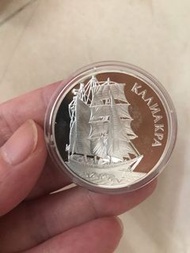 1996年保加利亞紀念Kaliakra Ship帆船銀幣 1000 Leva .999純銀 PF/BU 精鑄，精鑄市場少見，圖案靚，原光閃閃,售價450圓面交郵寄都得。