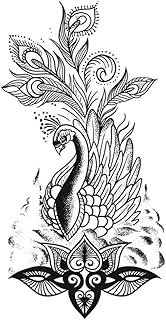 Semi-Permanent Tattoo,Peacock With Full Face - K29,Peacock Tattoos,Resilience,Real Tattoo Look,Water