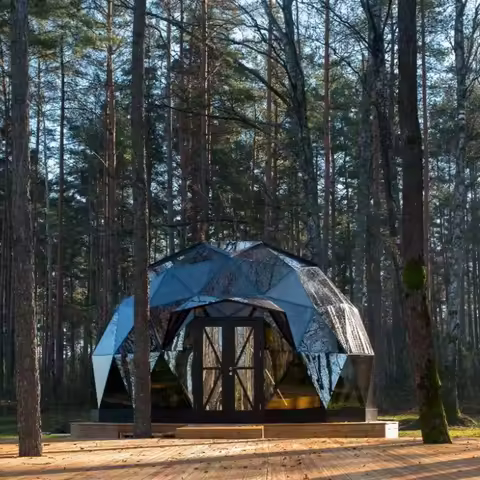 Outdoor Glamping Luxury Transparent Glass Igloo Geodesic Dome Hotel Tent House Custom Home 6M For Sa