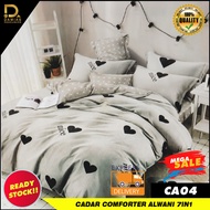 Bedsheet Queen Size Alwani Collection Fitted Set 7 in 1 With Comforter  Cadar Getah Ada Bag Simpan C