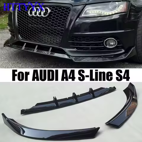Fit For AUDI A4 S4 B8 8K S-Line Quattro Sedan 2007-2011 Car Front Bumper Splitter Lip Diffuser Body 