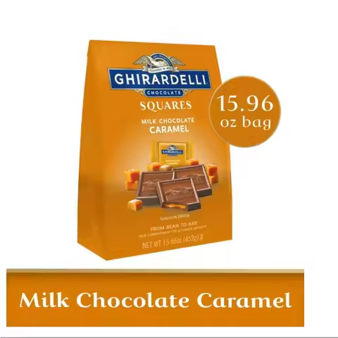 GHIRARDELLI Milk Chocolate Squares with Caramel Filling 15.96 oz Bag