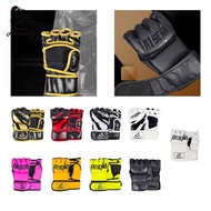 Amuzocity SiaBiced Boxing Gloves Mma Gloves Half Finger Sparring Grappling Half Mitts Sport Mittens