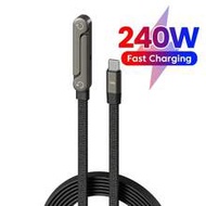 Alloy Metal Stand 240W USB C To USB C Data Cable, USB C Cable Type C, 240W Foldable Stand Braided Da