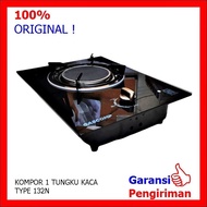 Kompor Gas Gascomp 132N 1 Tungku Kompor Kaca Tanam/Duduk Bara/Infrared