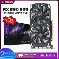 AISURIX 100% New Graphics Card RX 580 8GB Gaming GDDR5 256Bit Computer GPU Video card for Radeon AMD