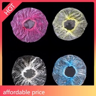 LA2M-100 Pcs Disposable Shower Bath Cap Plastic Waterproof Woman Head Hair Cover Bathing Hat