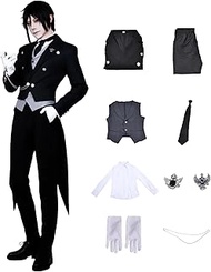 FCCAM Sebastian Cosplay Costume Butler Cosplay Outfit Sebastian Michaelis Cosplay Halloween Carnival