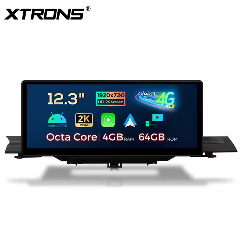 XTRONS Octa Core 4+64G 12.3'' HD Android 14 Car Radio For Audi A4 S4 RS4 (B9) LHD MiB System with Gl