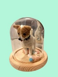 訂製羊毛氈寵物貓狗玻璃罩手工成品 (11cm)