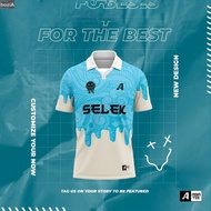boziaa Baju Jersey Selek  Berkolar Bola Baju Jersey Viral Budak Perempuan Lelaki Collar Retro Couple