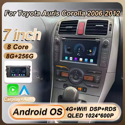 7 Inch Carplay Android Auto For Toyota Auris Corolla 2006 - 2012 Touch Screen Car Radio Navigation G