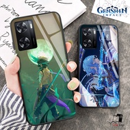 G663 Softcase Glass Glitter Genshin Impact Oppo A18 A17 A16 A52 A53 A54 A55 A57 A58 A60 A74 A76 A78 