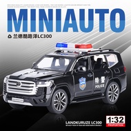 [Black Mamba 1:32] Cool Road Ze LC300 Police Car Alloy Children's Toy Car Sound and Light Pull Back 