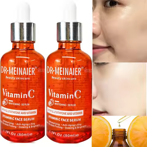 50ml*2pcs Vitamin C Face Serum, Brightens, Hydrates and Reduces Signs of Aging, with Vitamin C, Hyal