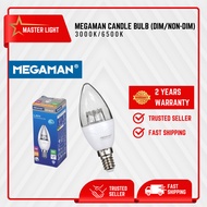MEGAMAN LED 5W CANDLE BULB (DIMMABLE/ NON DIMMABLE) , E27/E14 | 3000K WARM WHITE , 6500K DAYLIGHT LE