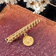 古董法國包金FIX垂墜小天使別針胸針 B2029