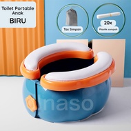 Inaso Kloset Duduk Portabel Anak Lipat Kursi Toilet Duduk Travel Pispot Baby Potty Training HSB817