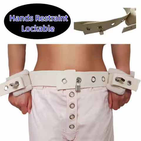 Heavy Duty Canvas Bondage Gear Kit Handcuffs Waist Breast Restraints Belts Lock Fur BDSM Set