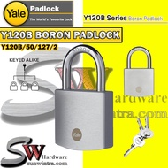 [Original] Yale 50mm Y120B Boron Padlock Y120B/50/127 Suitable for Outdoor (Key-Alike Available)