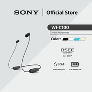 Sony WI-C100 Wireless In-ear Headphones | IPX4 Water resistant | 25h Battery Life | C100