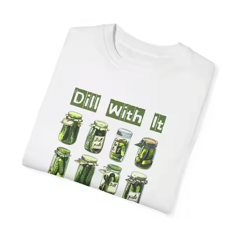 Vintage Pickle Pattern Graphic Tops Retro Dill Pickle Fun T-Shirt Short Sleeve Cotton Women T-Shirt 