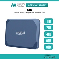 CRUCIAL EXT SSD X10 USB3.2 GEN-2 2x2 (20GB/S) PORTABLE EXTERNAL SOLID STATE DRIVE (X10SSD9) - 1TB 2T
