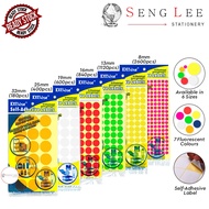 DBest Circle Self Adhesive Sticker Label Marking Fluorescent Colour Dot Sticker Non Toxic -(10s/Pkt)