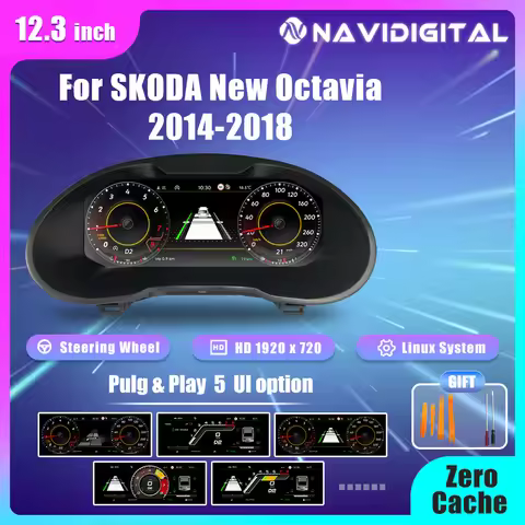 12.3‘’inch LCD Digital Cluster For SKODA New Octavia 2008-2013 Years 2014-2018 Years Digital Dashboa