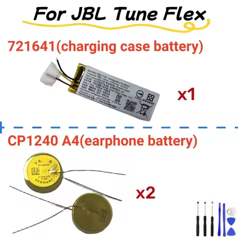 For JBl Tune Flex TWS Wireless Bluetooth Earphone 721641 Charging Case CP1240 1240 3.7V 0.2Wh Headse
