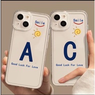 Casing For Iphone 15 Pro Max Case letter A B C D E F G H I J K L casing clear Xs 6 7 8 Plus Ip Ip11 