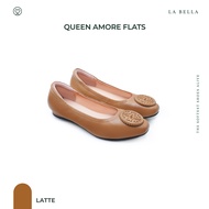 LA BELLA รองเท้าคัชชูหนังแกะ รุ่น QUEEN AMORE FLATS - LATTE