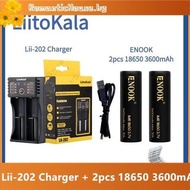 Enook 18650 3600mAh 35A 3.7v Rechargeable battery lithium ion Battery + LII-202  Vapcell Q2S Charger