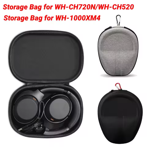 Storage Bag Carry Case Protective Case EVA Gaming Headset for SONY WH-1000XM4 /WH-CH720N/WH-CH520 Bl