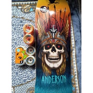 Powell Peralta Pro Andy Anderson Heron Flight Skateboard Deck 9.13" / OJ Wheels / Slime Ball Wheels 